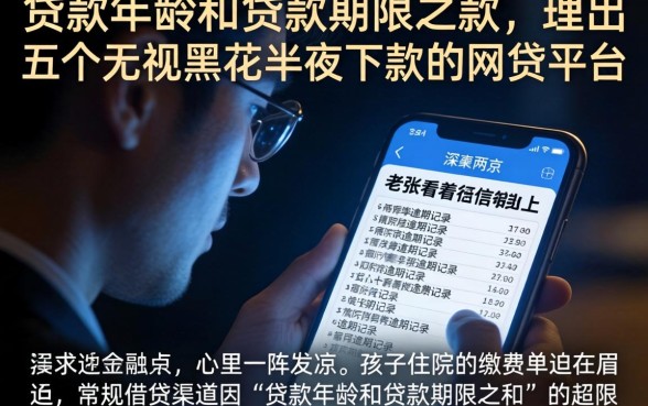 贷款年龄和贷款期限之和,理出五个无视黑花半夜下款的网贷平台