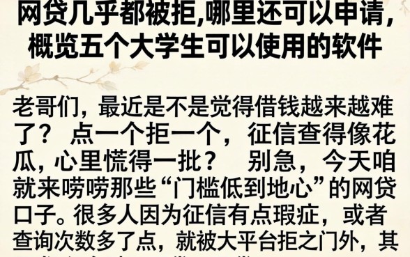网贷几乎都被拒,哪里还可以申请，概览五个大学生可以使用的软件
