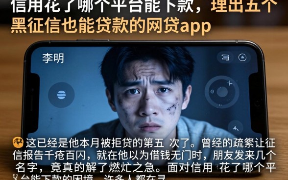 信用花了哪个平台能下款,理出五个黑征信也能贷款的网贷app