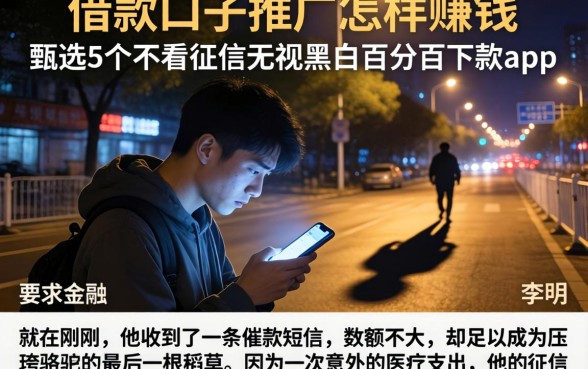 借款口子推广怎样赚钱，甄选5个不看征信无视黑白百分百下款app