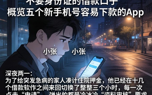 不要身份证的借款口子，概览五个新手机号容易下款的app