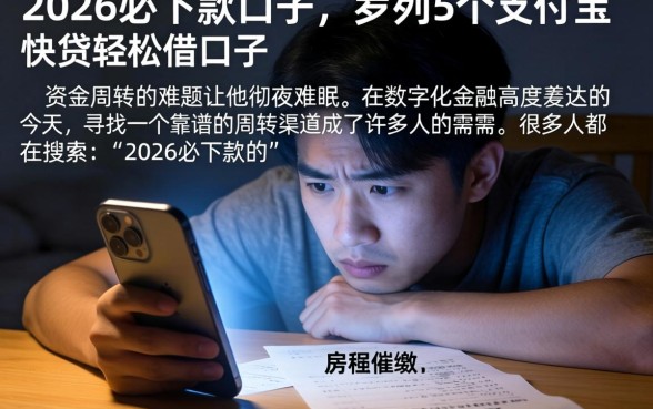 2026必下款的口子，罗列5个支付宝快贷轻松借口子