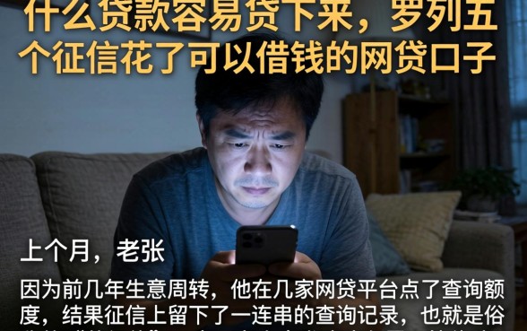 什么贷款容易贷下来，罗列五个征信花了可以借钱的网贷口子