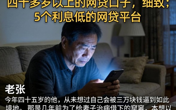 四十多岁以上的网贷口子,细致阐述5个利息低的网贷平台