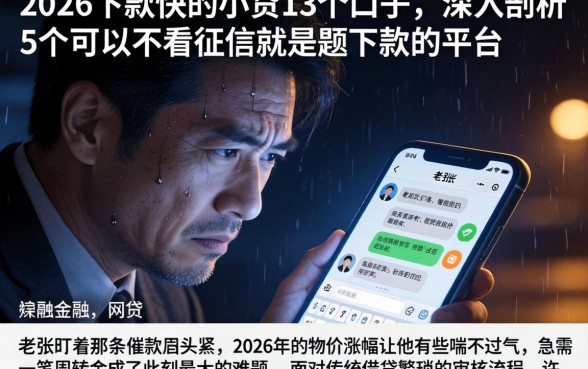 2026下款快的小贷13个口子，深入剖析5个可以不看征信就能下款的平台