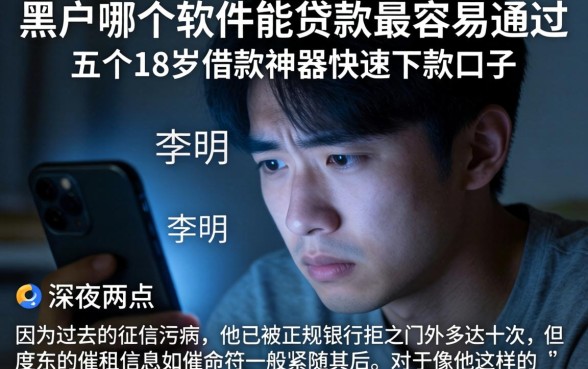 黑户哪个软件能贷款最容易通过，详尽说明五个18岁借款神器快速下款口子
