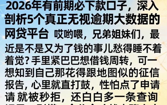 2026年有前期必下款口子，深入剖析5个真正无视逾期大数据的网贷平台