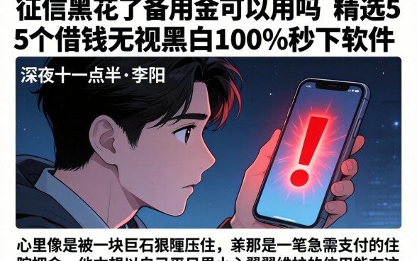 征信黑花了备用金可以用吗，精选5个借钱无视黑白100%秒下软件