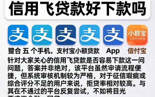 信用飞贷款好下款吗，整合五个手机支付宝小额贷款的app
