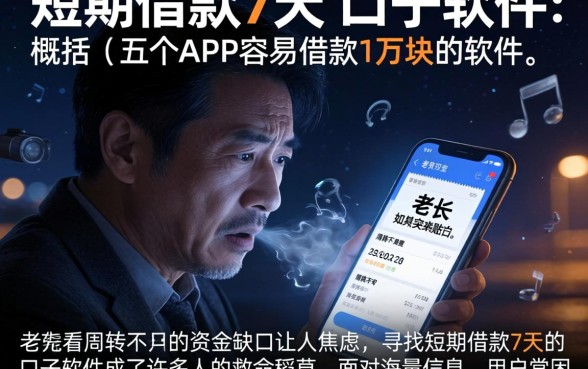 短期借款7天的口子软件，概括五个APP容易借款1万块的软件