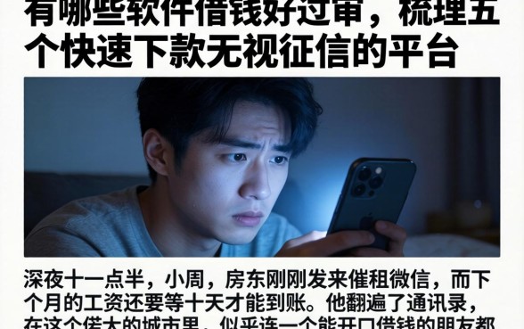 有哪些软件借钱好过审，梳理五个快速下款无视征信的平台