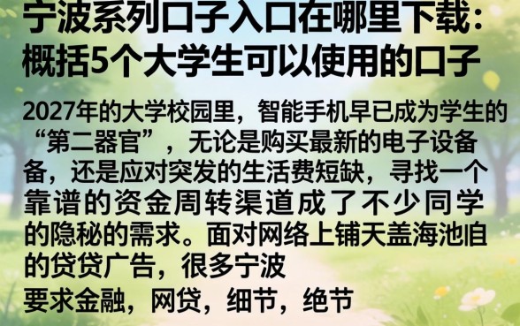 宁波系列口子的入口在哪里下载，概括5个大学生可以使用的口子