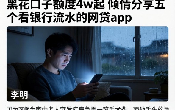 黑花口子额度4w起，倾情分享五个看银行流水的网贷app