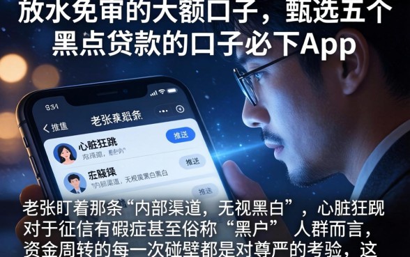 放水免审的大额口子，甄选五个黑户贷款的口子必下app