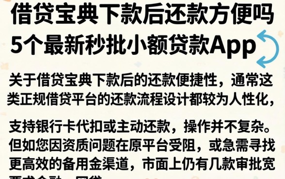 借贷宝典下款后还款方便吗，详细阐述5个最新秒批小额贷款app