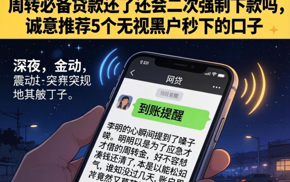 周转必备贷款还了还会二次强制下款吗，诚意推荐5个无视黑户秒下的口子