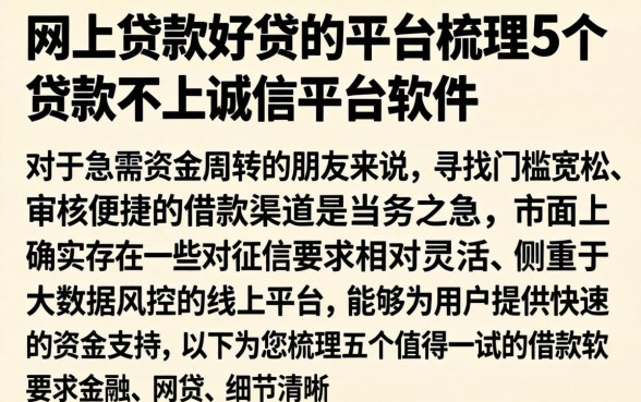 网上贷款好贷的平台，梳理5个贷款不上诚信平台的软件