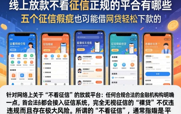 线上放款不看征信正规的平台有哪些，陈列五个征信瑕疵也能借网贷轻松下款的软件
