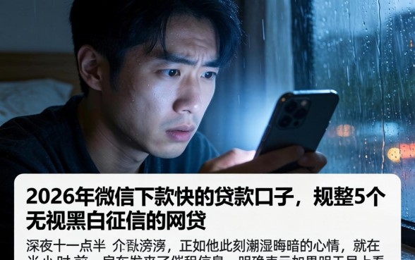 2026年微信下款快的贷款口子，规整5个无视黑白征信的网贷