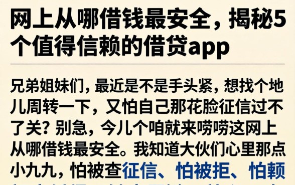 网上从哪借钱最安全，揭秘5个值得信赖的借贷app