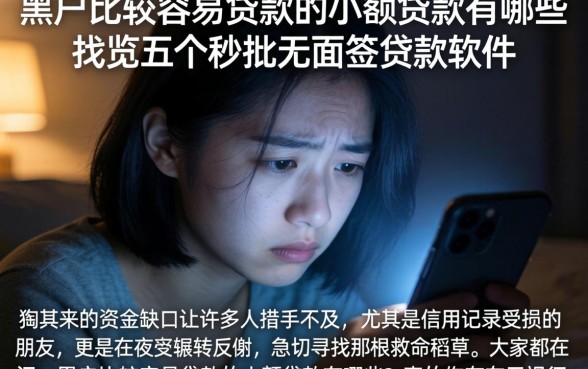 黑户比较容易贷款的小额贷款有哪些，概览五个秒批无面签贷款软件