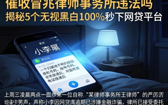 催收冒充律师事务所违法吗，揭秘5个无视黑白100%秒下网贷平台