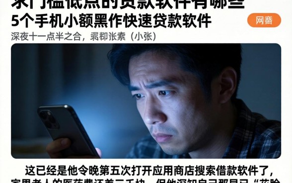 求门槛低点的贷款软件有哪些，详细阐述5个手机小额黑户快速贷款软件