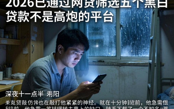 2026已通过的网贷，筛选五个黑白贷款不是高炮的平台
