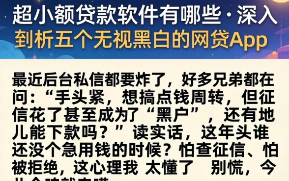 超小额贷款软件有哪些，深入剖析五个无视黑白的网贷app