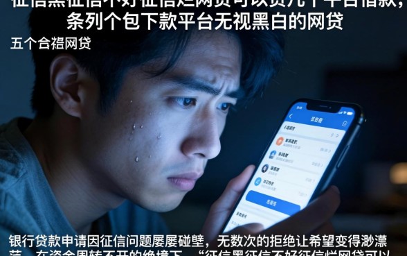征信黑征信不好征信烂网贷可以贷几个平台借款，条列五个包下款平台无视黑白的网贷