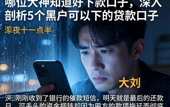 哪位大神知道好下款的口子,深入剖析5个黑户可以下的贷款口子