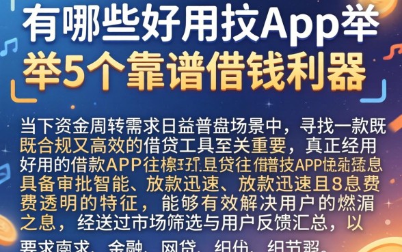 有哪些好用的app，枚举5个靠谱借钱利器