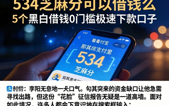 534的芝麻分可以借钱么,归纳5个黑户借钱0门槛极速下款口子