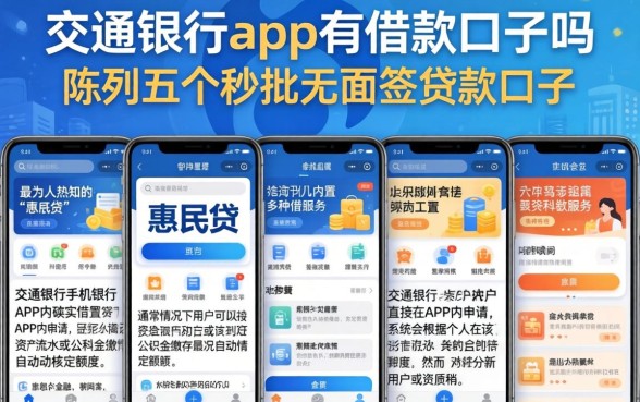 交通银行app有借款口子吗，陈列五个秒批无面签贷款口子