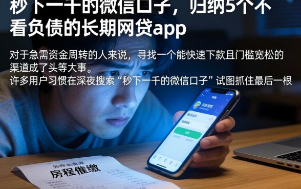 秒下一千的微信口子，归纳5个不看负债的长期网贷app