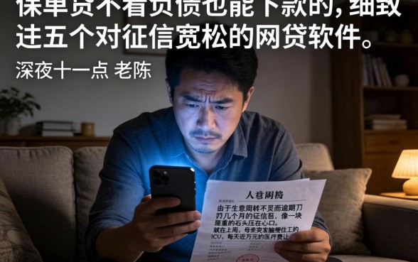 保单贷不看负债也能下款的，细致阐述五个对征信宽松的网贷软件