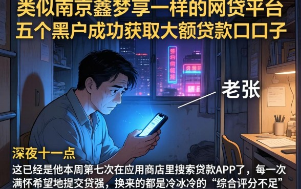 类似南京鑫梦享一样的网贷平台，概括五个黑户成功获取大额贷款的口子