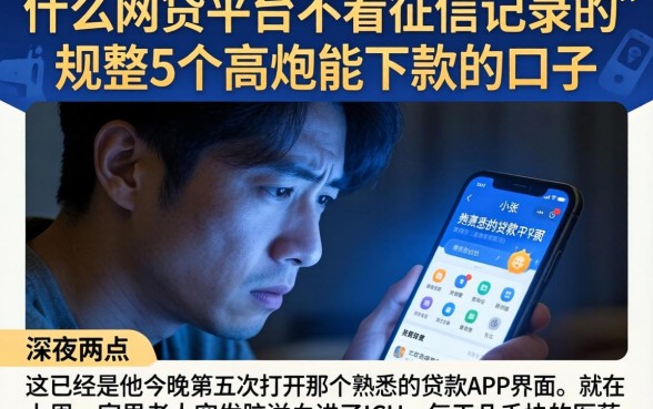 什么网贷平台不看征信记录的，规整5个高炮能下款的口子