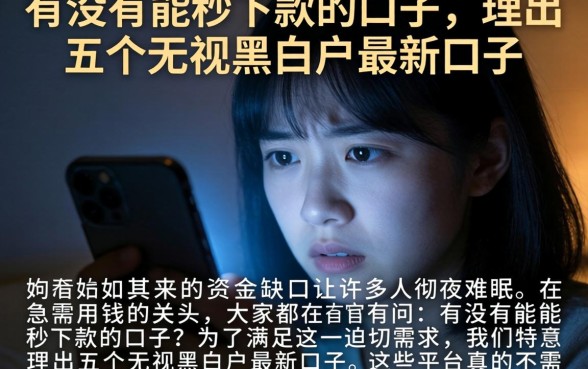 有没有能秒下款的口子，理出五个无视黑白户最新口子