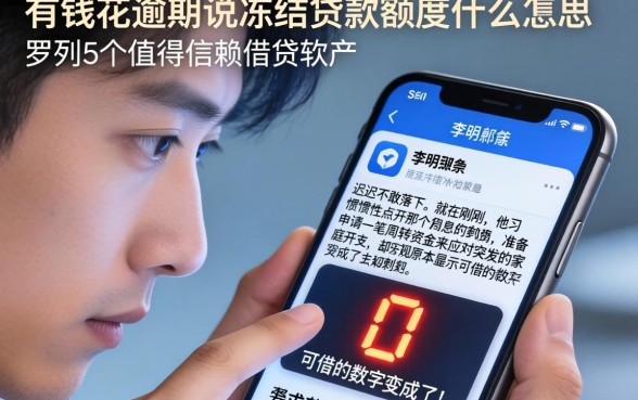 有钱花逾期说冻结贷款额度什么意思,罗列5个值得信赖的借贷软件