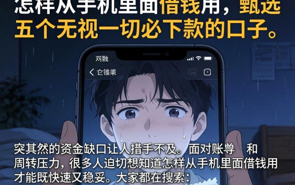 怎样从手机里面借钱用，甄选五个无视一切必下款的口子