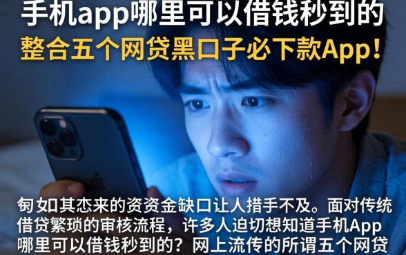 手机app哪里可以借钱秒到的，整合五个网贷黑口子必下款app