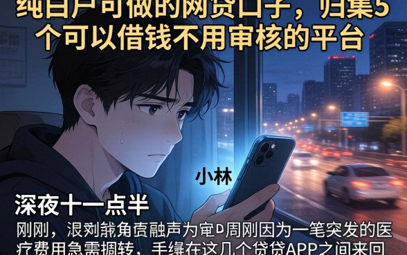 纯白户可做的网贷口子，归集5个可以借钱不用审核的平台