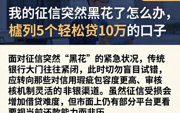 我的征信突然黑花了怎么办,胪列5个轻松贷10万的口子