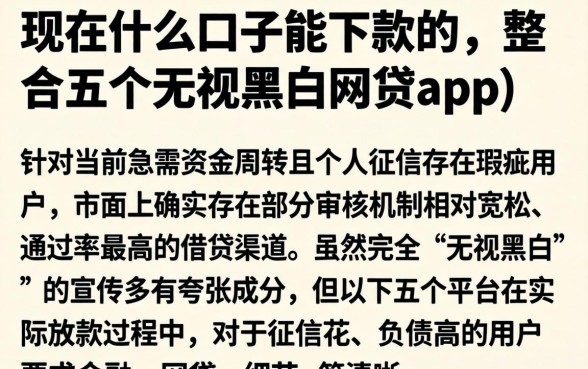 现在什么口子能下款的，整合五个无视黑白的网贷app