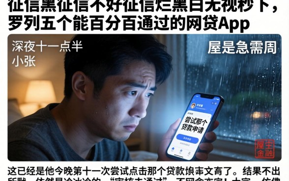征信黑征信不好征信烂黑白无视秒下，罗列五个能百分百通过的网贷app