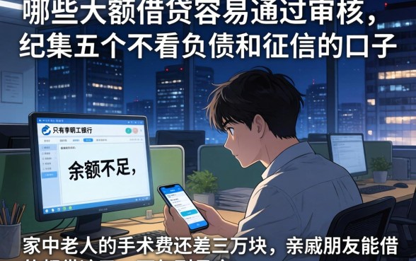哪些大额借贷容易通过审核，归集五个不看负债和征信的口子