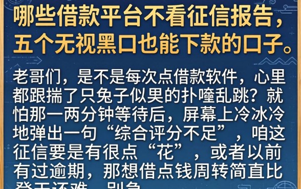 哪些借款平台不看征信报告，详尽说明五个无视黑户也能下款的口子