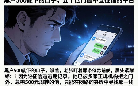 黑户500能下的口子，详细阐述五个低门槛不查征信的平台