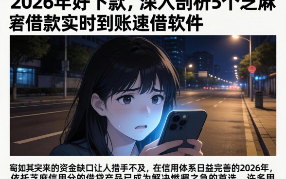 2026年好下款的,深入剖析5个芝麻借款实时到账速借软件